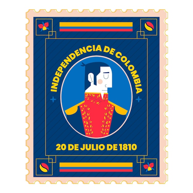 Free Vector flat 20 de julio - independencia de colombia illustration