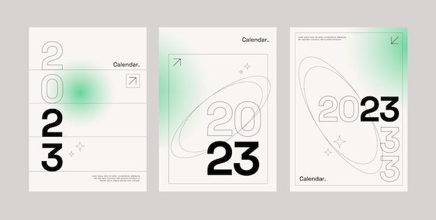 Free vector flat 2023 calendar cover illustration