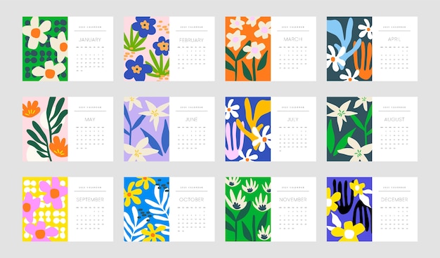 Flat 2023 desk calendar template