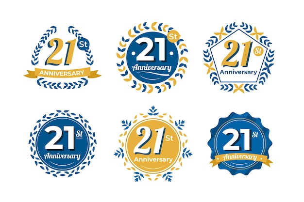 Flat 21 anniversary badge collection