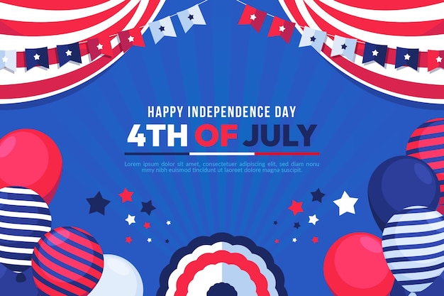 Flat 4th of july background