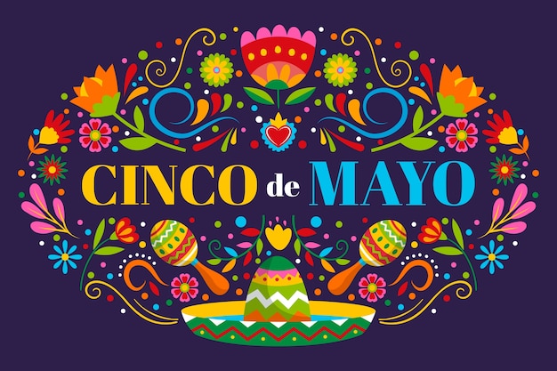 Flat 5 de mayo background