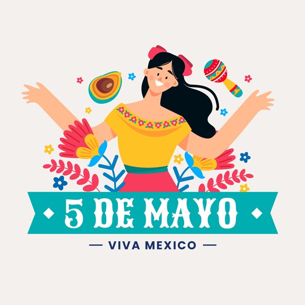 Flat 5 de mayo illustration