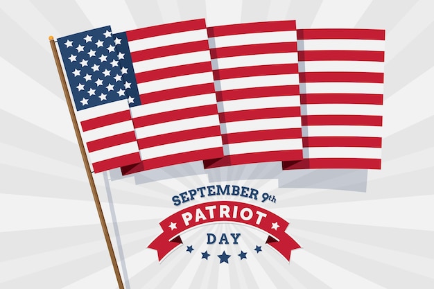 Free Vector flat 9.11 patriot day background