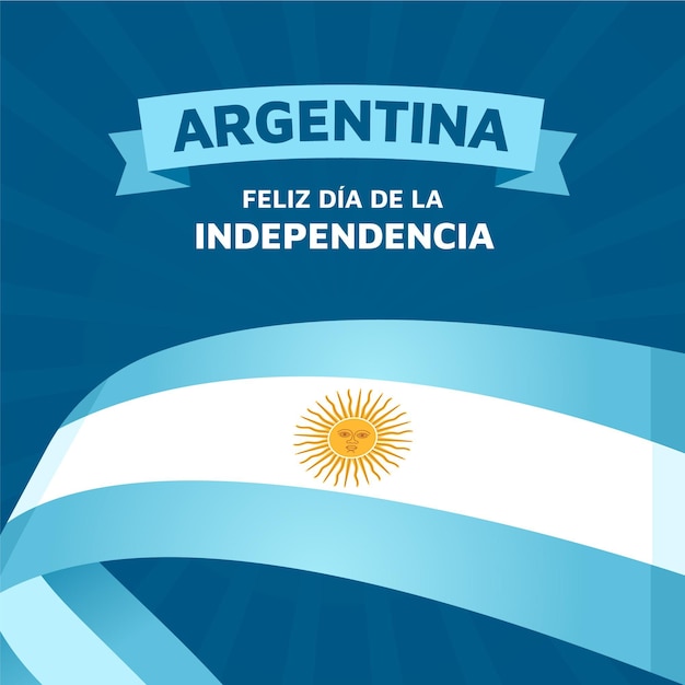 Flat 9 de julio - declaracion de independencia de la argentina illustration