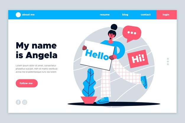 Flat about me landing page