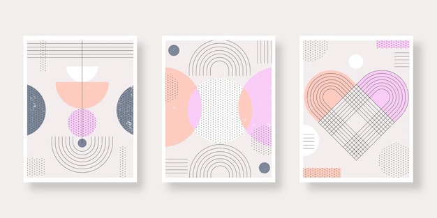 Free Vector flat abstract art cover collection