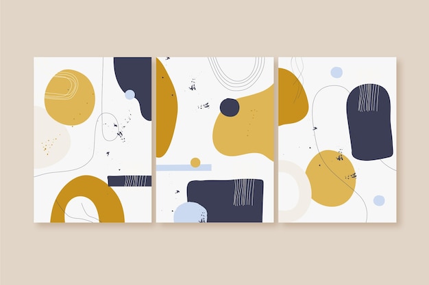 Flat abstract art cover collection