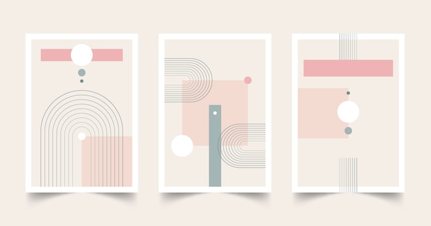 Free Vector flat abstract art cover collection