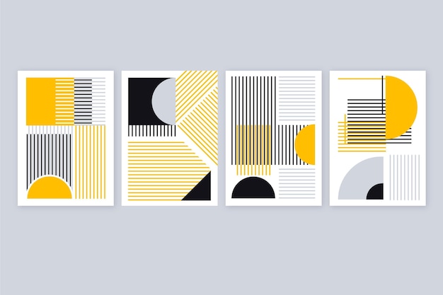 Free Vector flat abstract art cover collection