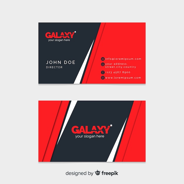 Flat abstract business card template