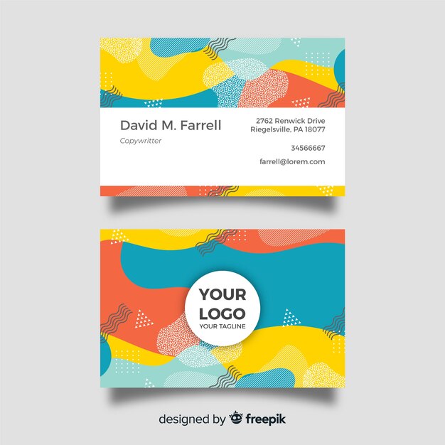 Flat abstract business card template