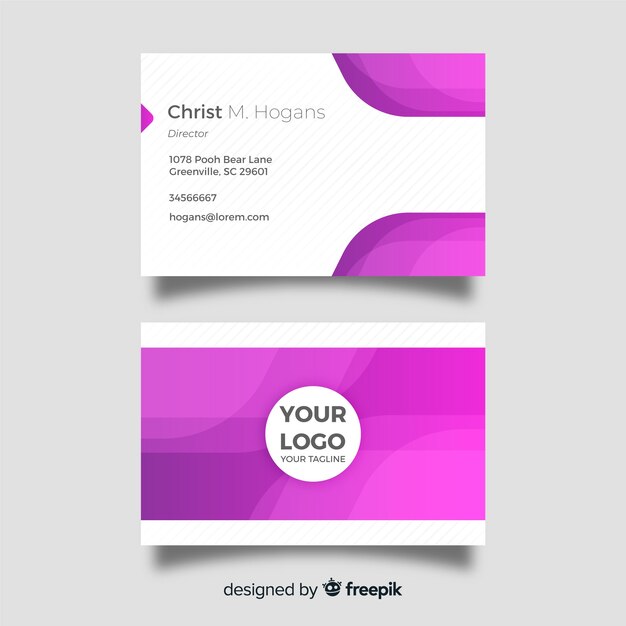 Flat abstract business card template