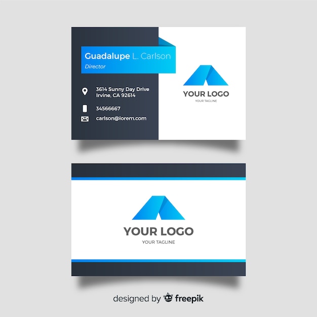 Flat abstract business card template