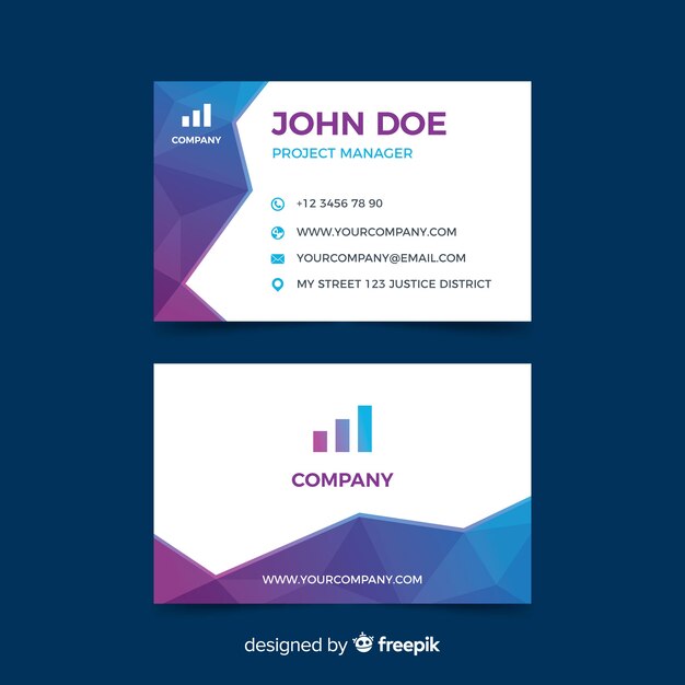 Flat abstract business card template