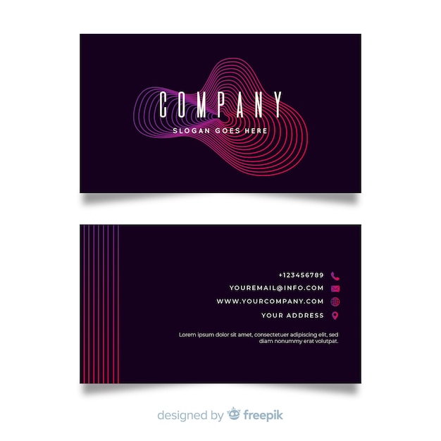 Flat abstract business card template