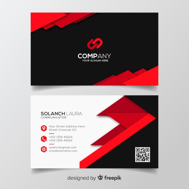 Flat abstract business card template