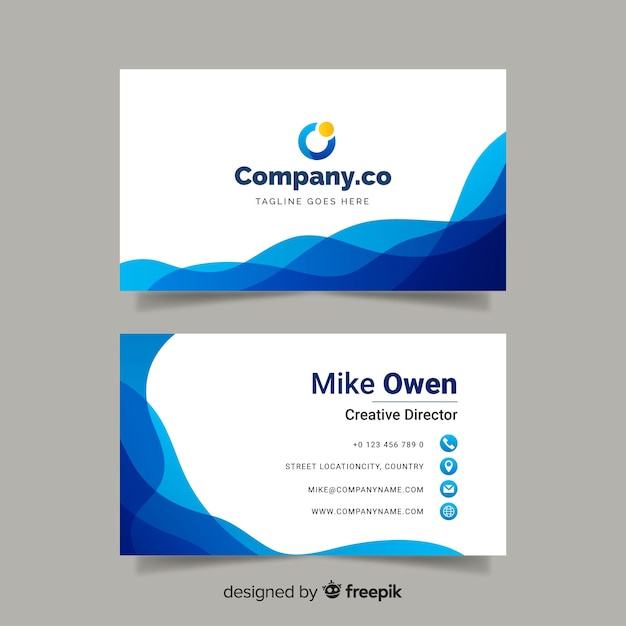 Flat abstract business card template