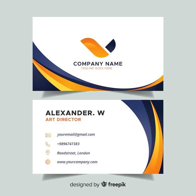 Flat abstract business card template