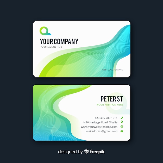 Flat abstract business card template