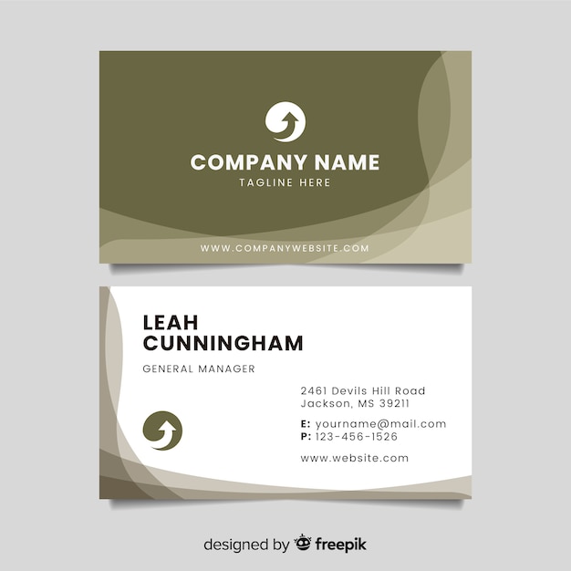 Flat abstract business card template