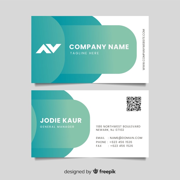 Flat abstract business card template