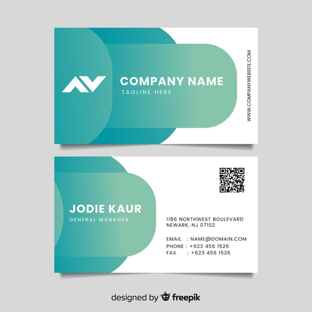 Flat abstract business card template