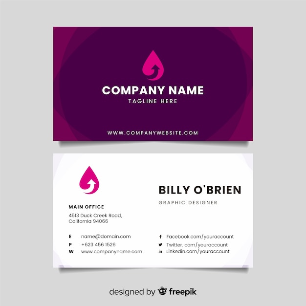 Flat abstract business card template