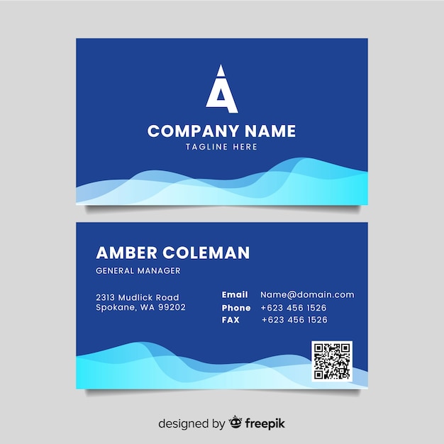 Flat abstract business card template