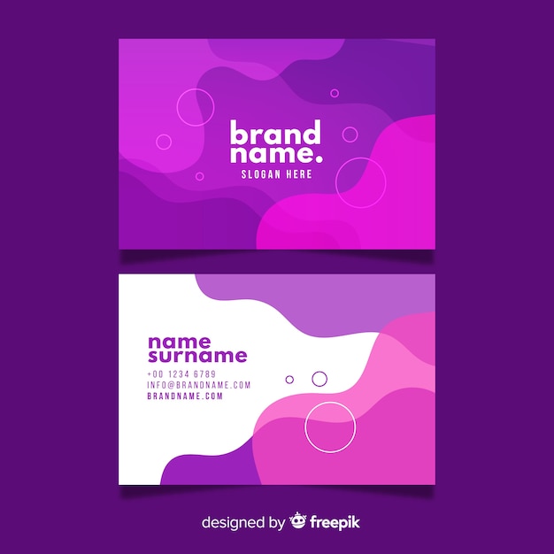 Flat abstract business card template