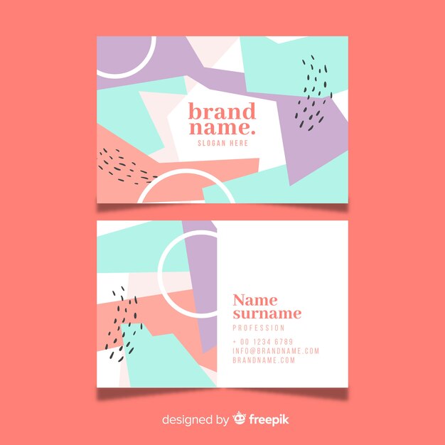 Flat abstract business card template