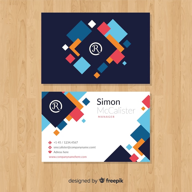 Free vector flat abstract business card template