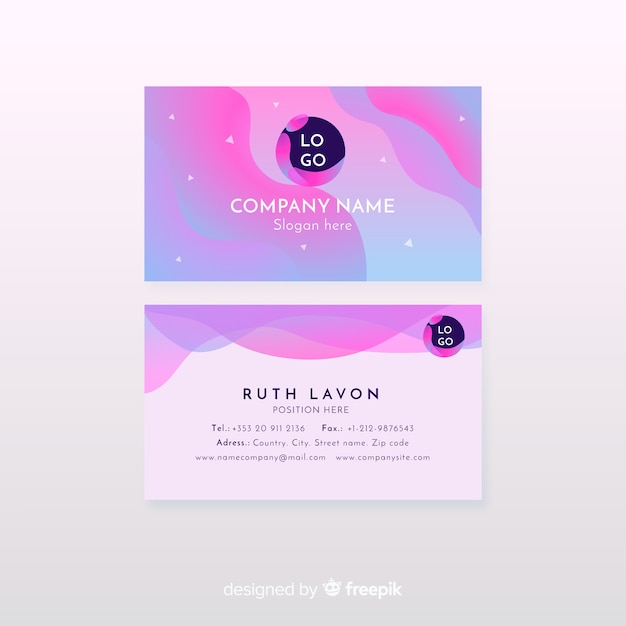 Flat abstract business card template