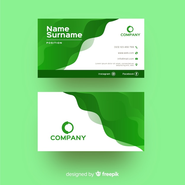 Flat abstract business card template