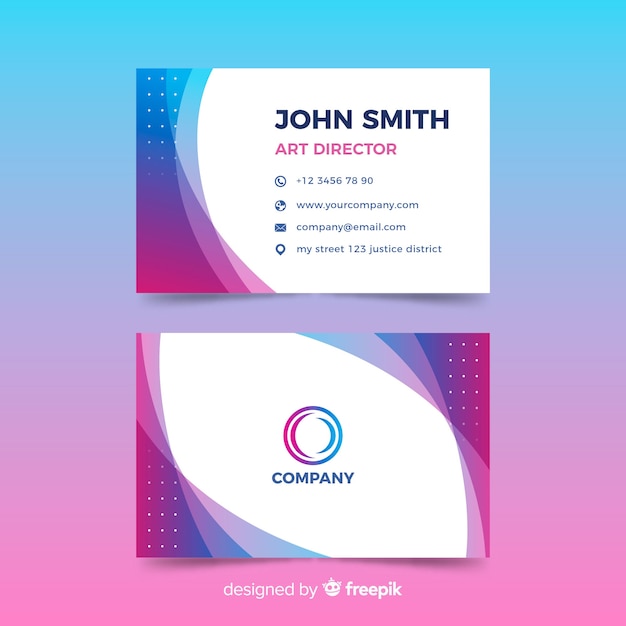 Flat abstract business card template