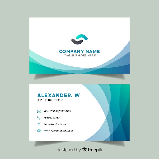 Flat abstract business card template