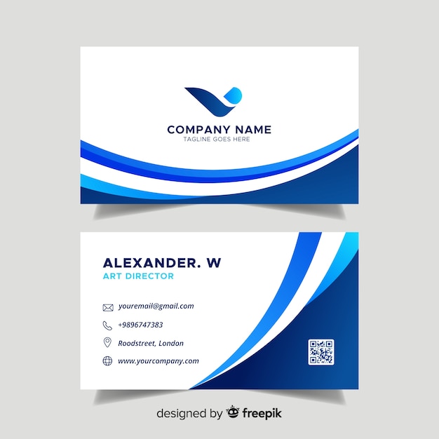 Flat abstract business card template