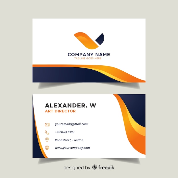 Flat abstract business card template