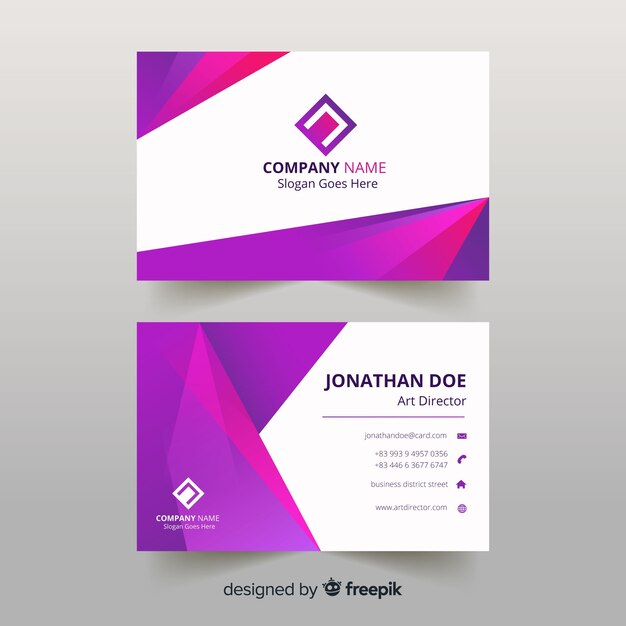 Flat abstract business card template