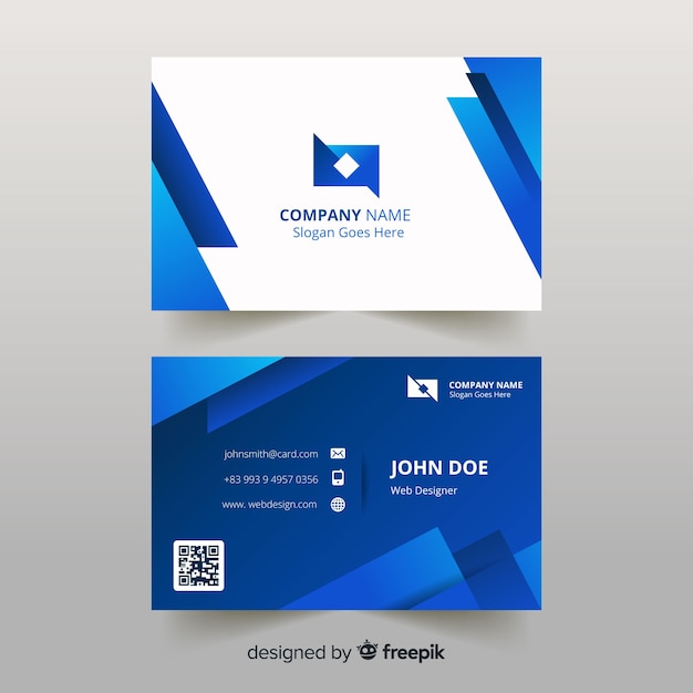 Flat abstract business card template