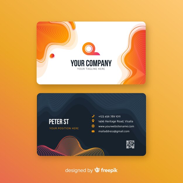 Flat abstract business card template