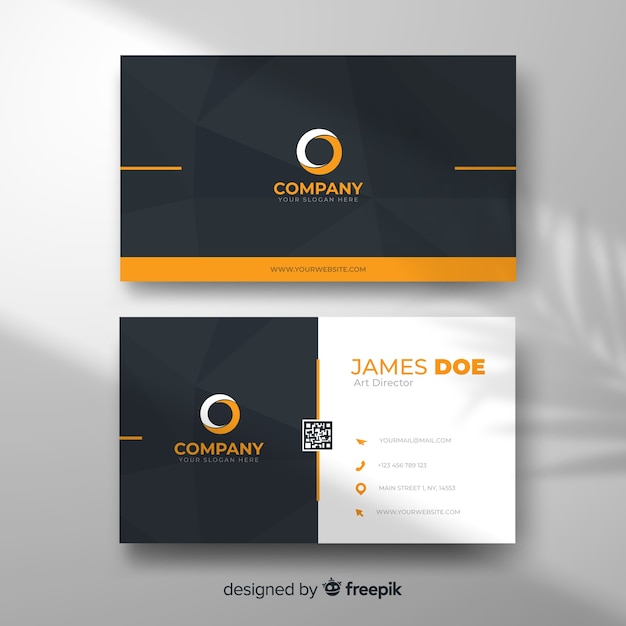 Flat abstract business card template