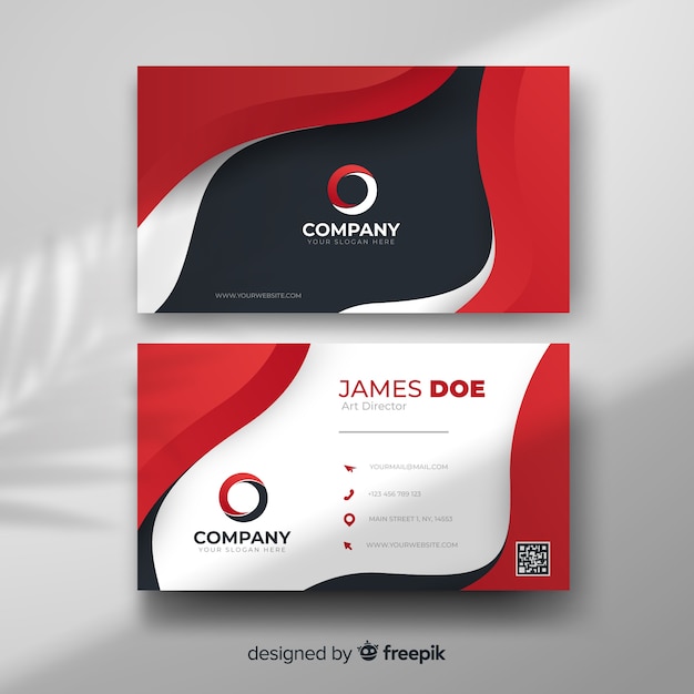 Flat abstract business card template