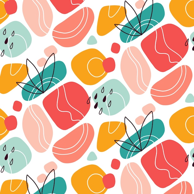 Flat abstract doodle pattern design