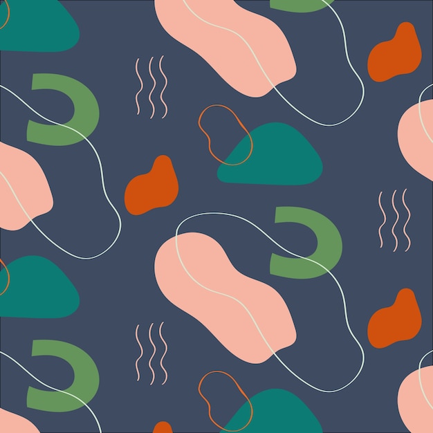 Flat abstract doodle pattern design