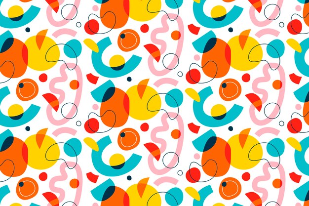 Flat abstract doodle pattern design