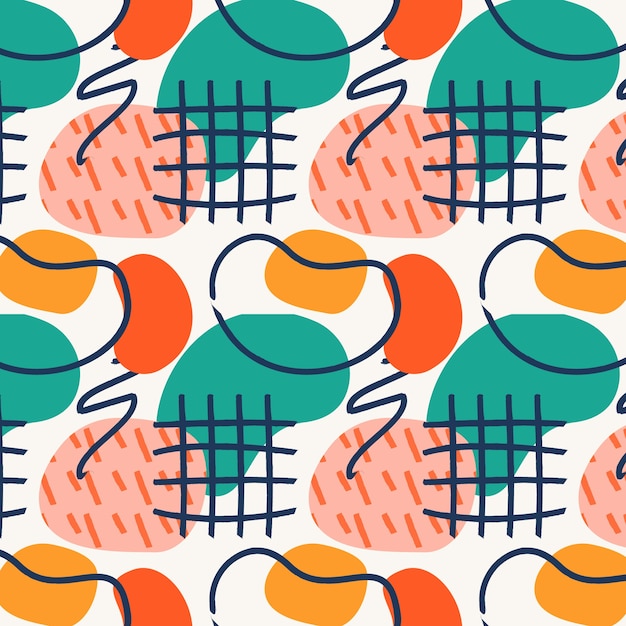 Free vector flat abstract doodle pattern design