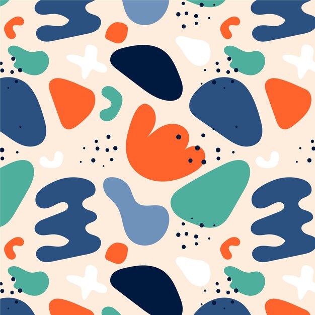 Flat abstract doodle pattern design