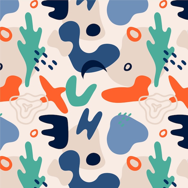 Flat abstract doodle pattern design