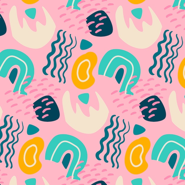 Flat abstract doodle pattern design